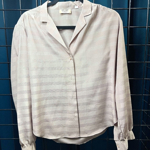 Stuart Lang Silk Long Sleeve Top - Picture 1 of 2